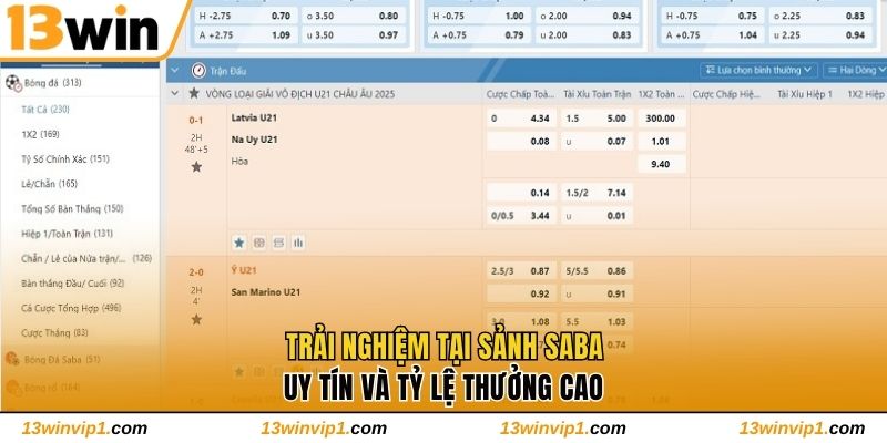 Trải nghiệm tại sảnh SABA uy tín